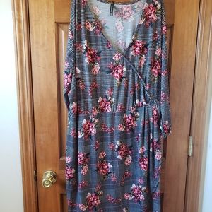 Massini 3x faux wrap dress